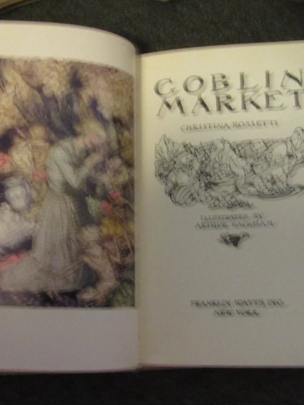 1972 HC/DJ GOBLIN MARKET Christinia Rossetti & Arthur Rackham Color Plates NEC